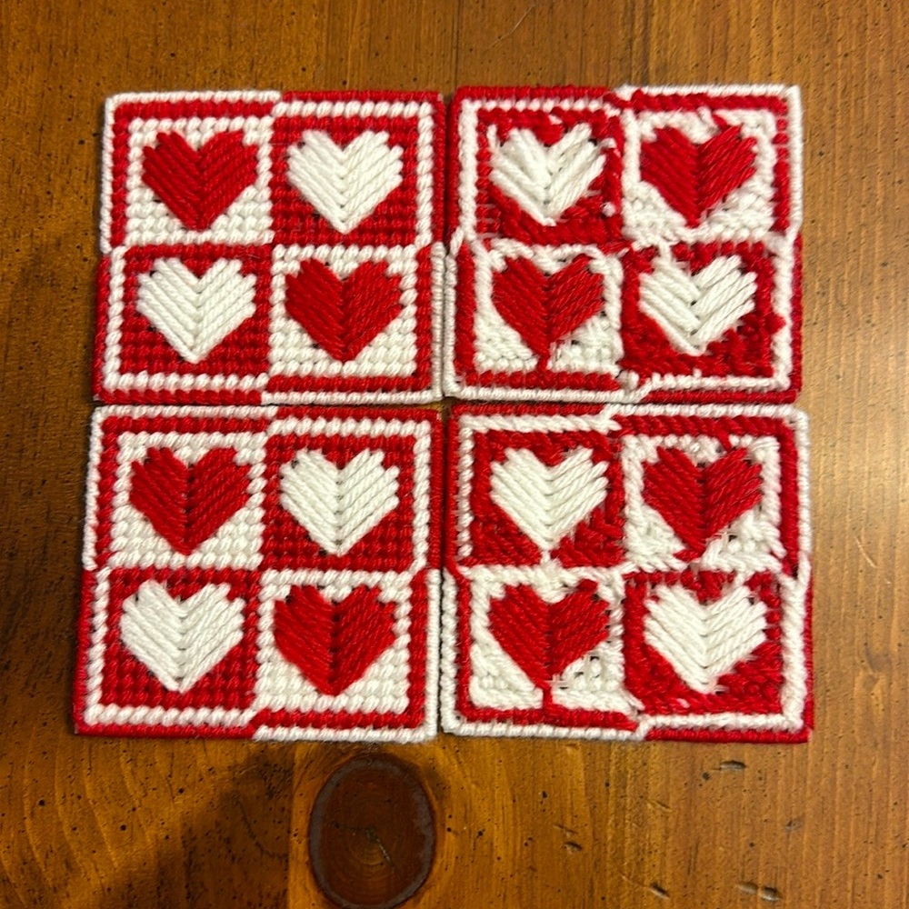 Crochet Heart Coasters